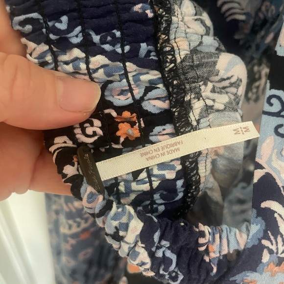 Free People Blue and White Flutter Sleeve Maxi Sundress (Medium) - Picture 4 of 8